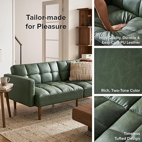 Miniatura 38 de mopio Aaron - Sofá cama pequeño de 76.8 pulgadas, sofá cama, sofá biplaza, sofá biplaza, sofá futón moderno de mediados de siglo, sofá cámara, sofás