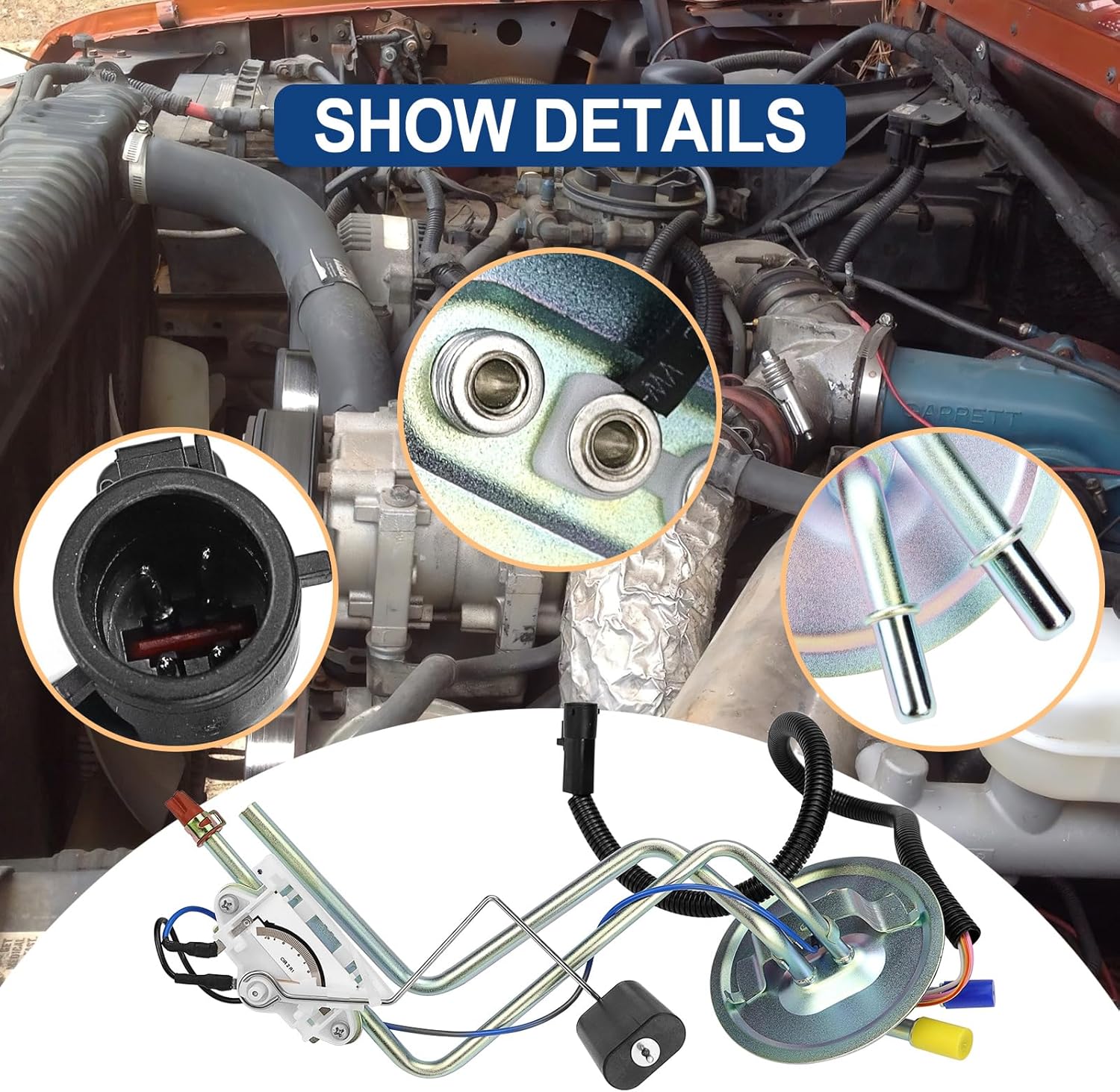 Diesel Pickup Fuel Sending Unit Compatible with 1994 1995 1996 1997 Ford F250 F350 Front Mideship Side 19 Gal Replace FMSU-9DE