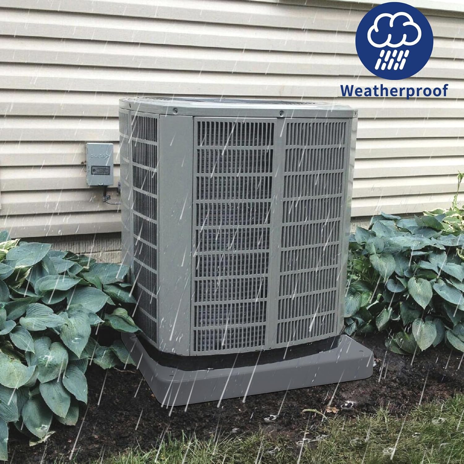 Equipment Pad 24" x 24" x 2" for Mini Split Air Conditioner Heat Pump Systems,Outdoor Plastic Mini Split Condenser Pad for HVAC Systems,Air Conditioner Accessories