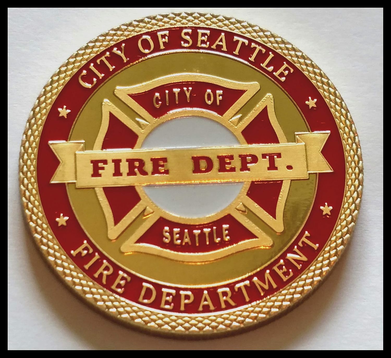 Seattle Fire Department Firefighter Colorized Challenge Art Coin