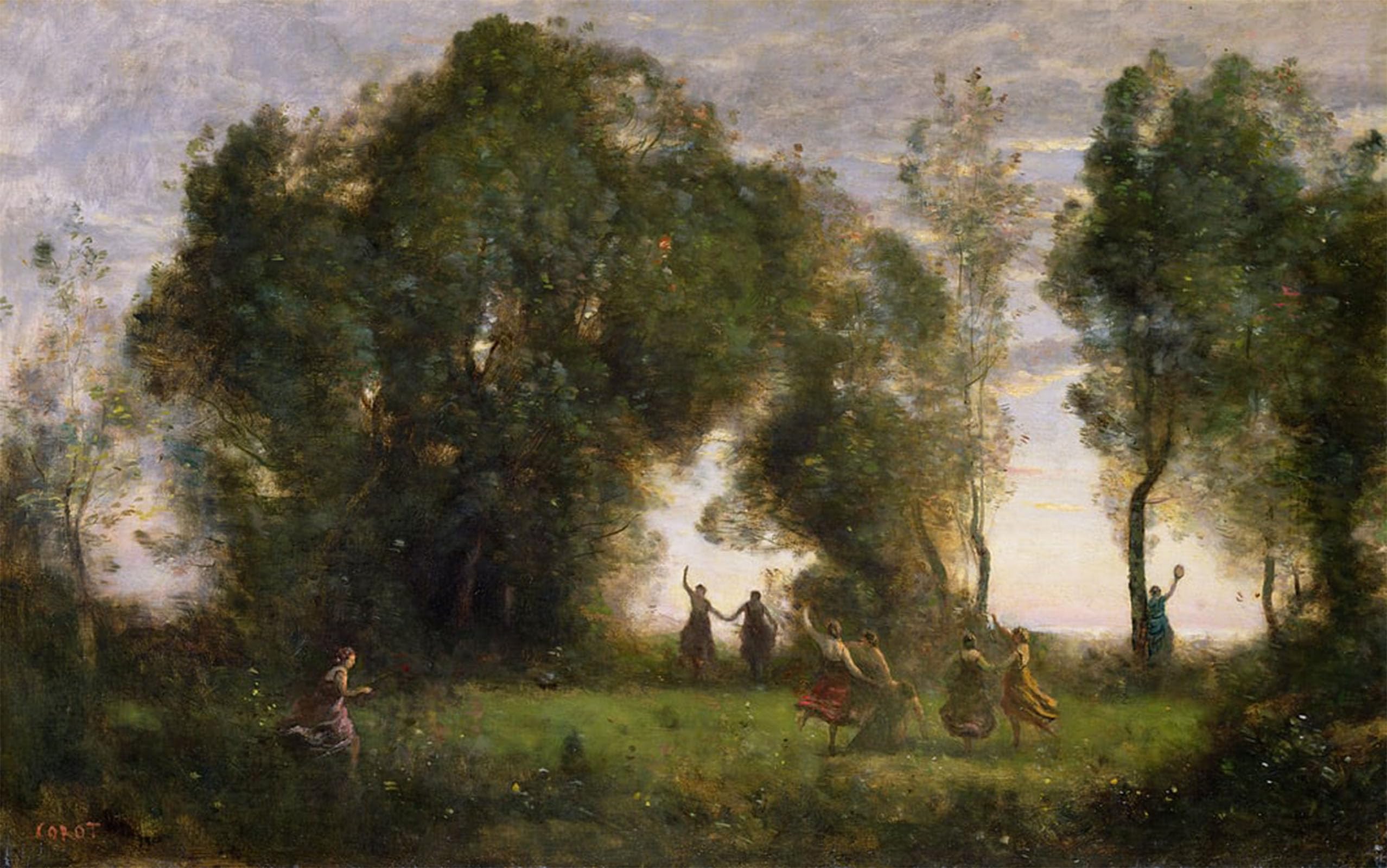 POSTERIIk Famous Animal Posters Vintage Picture The Dance of the Nymphs by Jean Baptiste Camille Corot Modern Wall Decor for Home Decor 60x90cm