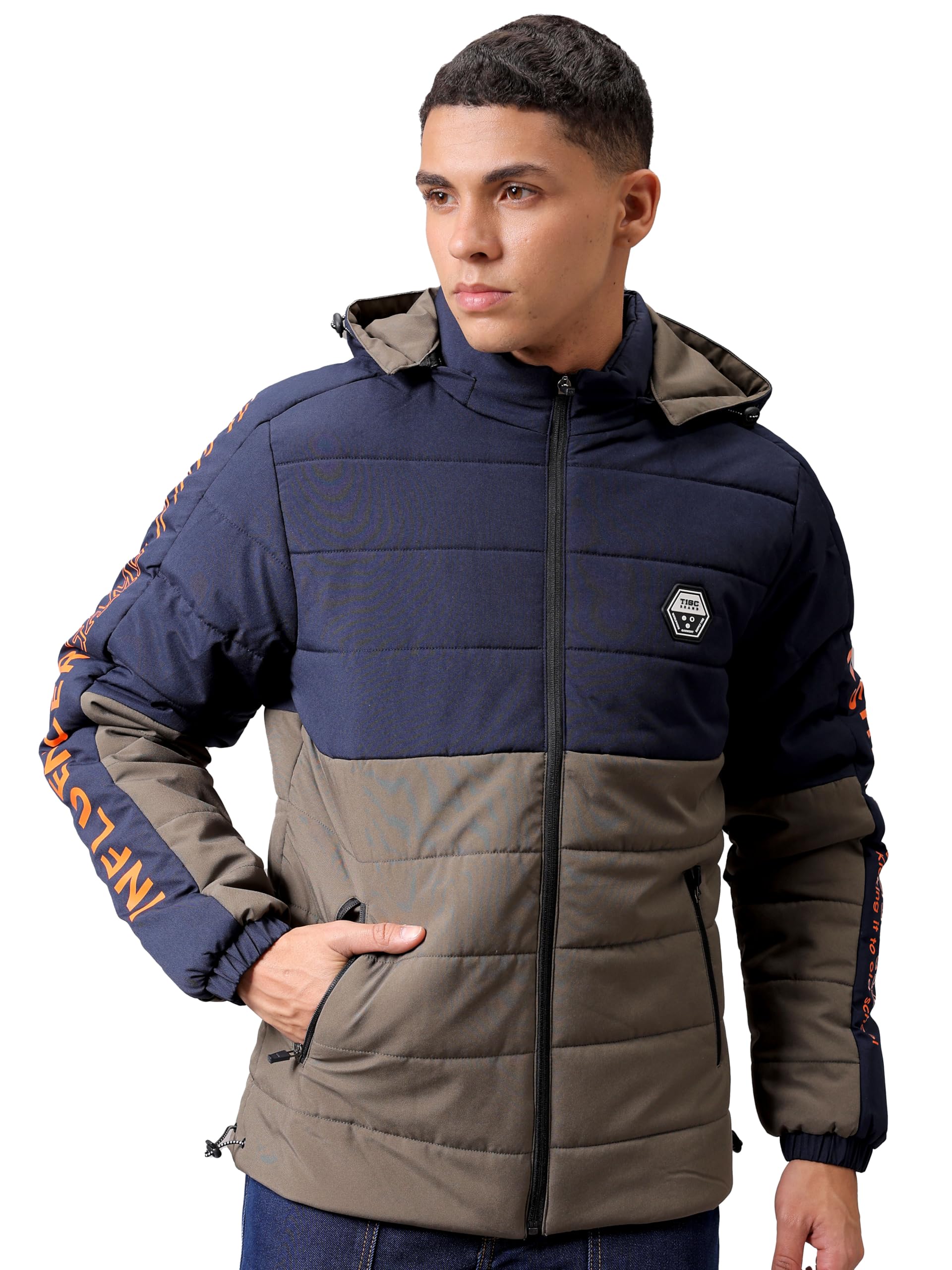 the indian garage co Men Slim Fit Graphic Puffer Jackets-picture-40