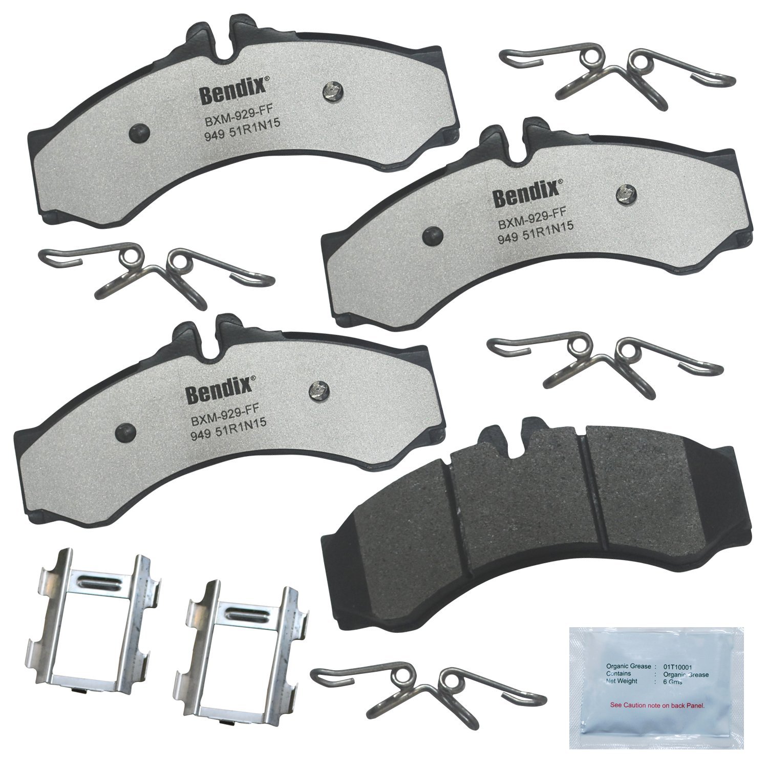 Bendix Fleet Metlok MKD949FM Brake Pads for Dodge Sprinter 2500 2006-2003, Sprinter 3500 2006-2003, Freightliner Sprinter 2500 2006-2002, Sprinter 3500 2006-2002