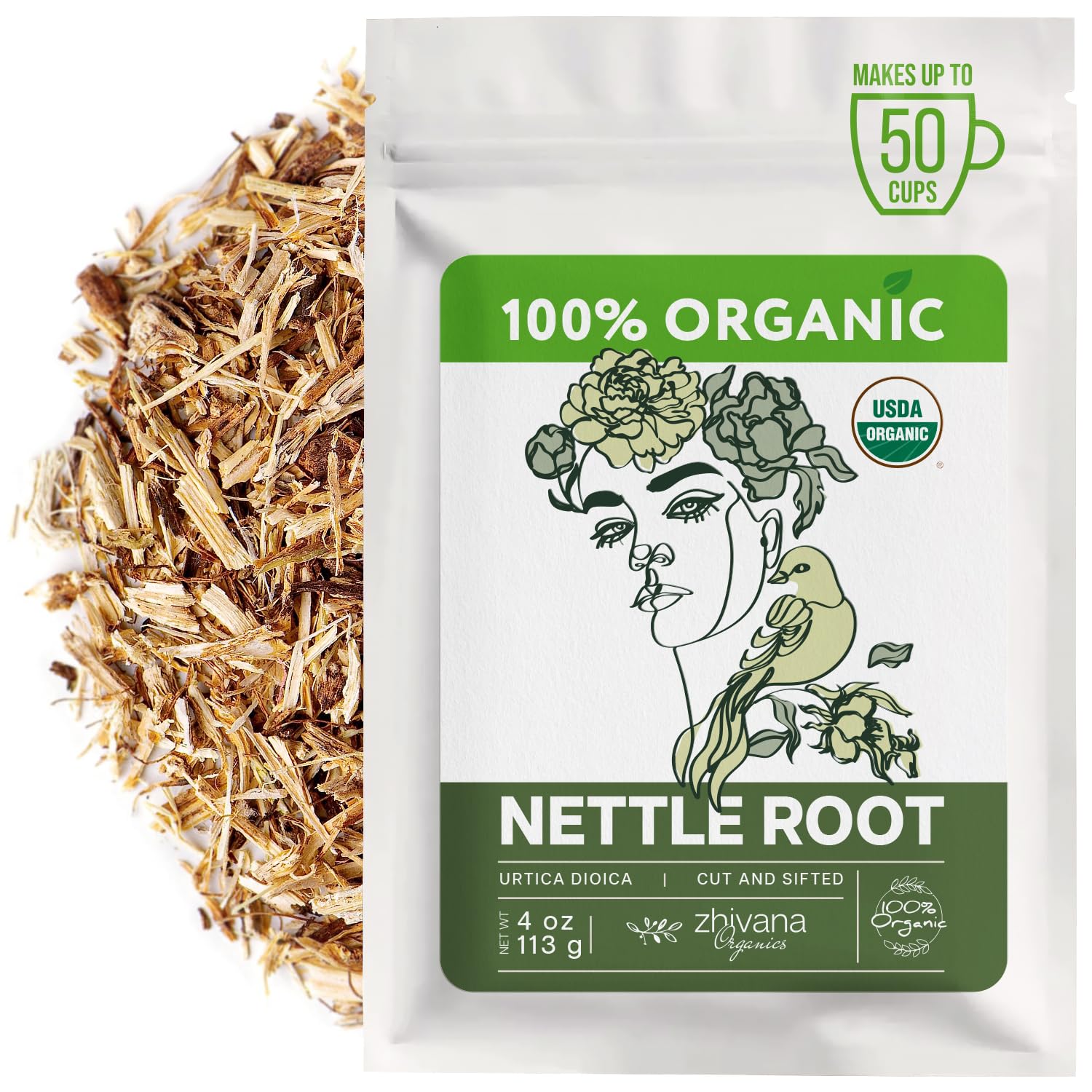Organic Stinging Nettle Root Tea for Men's Health (4oz.) - Traditionally Used for Male Vitality & Overall Wellness — Make Herbal Infusions, Extracts, Tinctures, Oils — Té de Raíz de Ortiga Supports Prostate Health, Hormonal Balance & Energy - Make Herbal Infusions, Extract, Tinctures, Oils - Té de Raíz de Ortiga