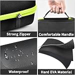Cas compatible avec Brother pour P-Touch PTH110/ PRTH110/ Pro PT-H111/ PTE110 Portable Label Maker, Organisateur de porte-étiquettes, AC Adaptateur, Câbles de charge (boîte seulement) -Black-Storage organisé avec la poche de mesh pour rubans d'étiquette,