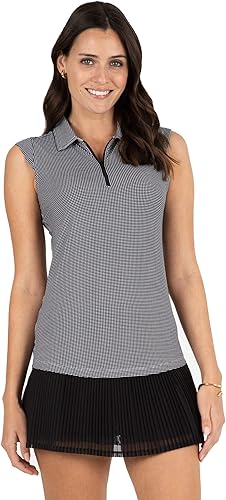 Vista 7 de IBKUL Athleisure Wear - Polo sin mangas con protección solar UPF50+ Icefil Cooling Tech Mini Check - 14754