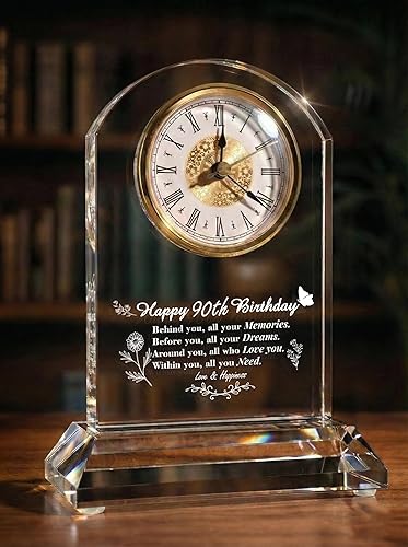 Vista 14 de DEEWISH Reloj de escritorio de cuarzo para regalo de 70 cumpleaños, elegante decoración de bendición para el hogar para padres, abuelos, amigos