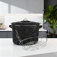 21.5 Qt Enamel Water Bath Canner with Rack - Large Canning Kit for Jams, Pickles, Salsa, Fruits & Veggies