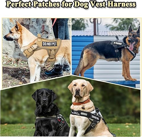 Miniatura 6 de Juego de 20 parches para perros de servicio, parches tácticos de arnés con gancho y bucle para perro