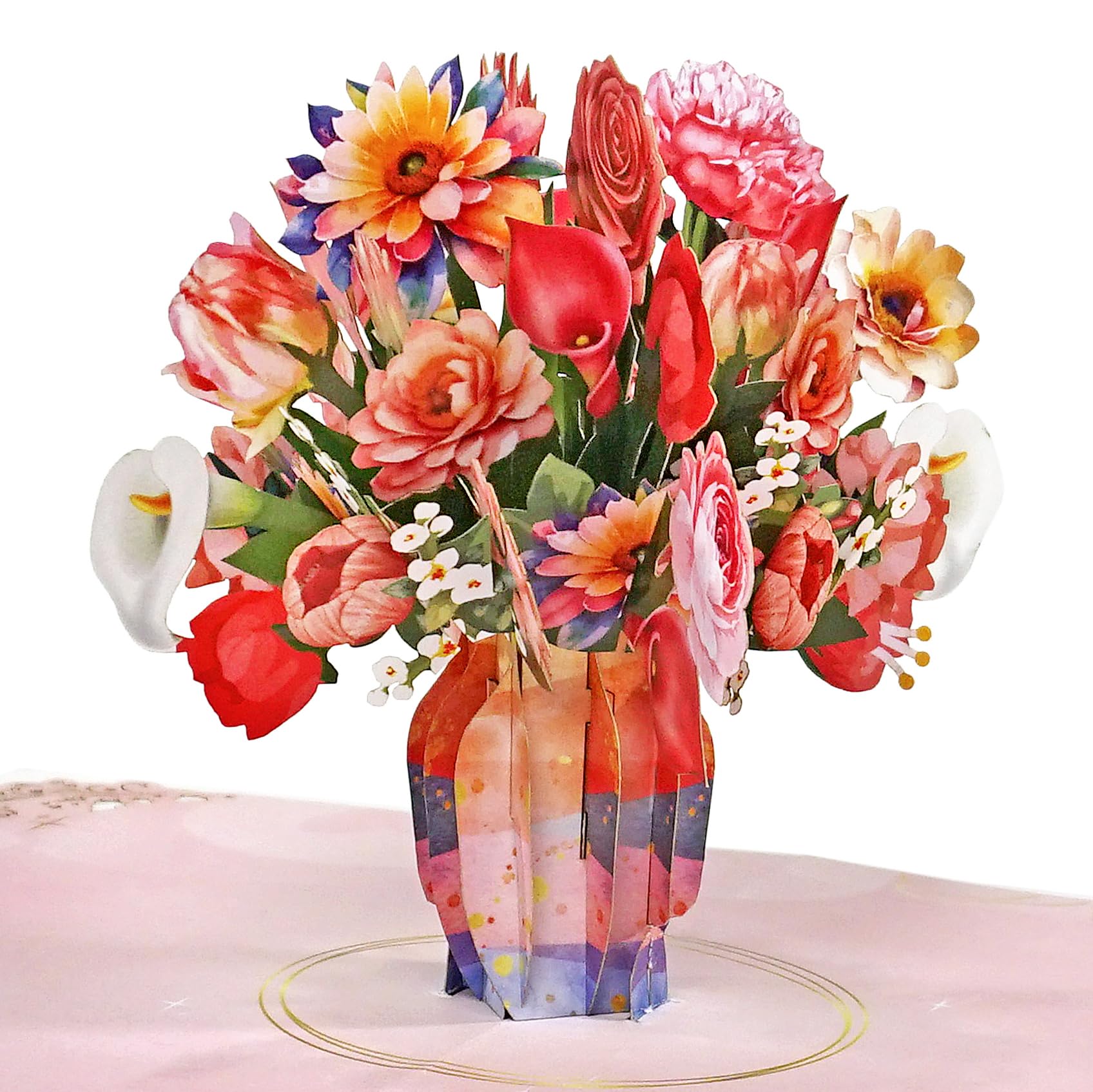 CUTPOPUP Birthday Card Pop Up, Mothers Day, 3D Popup Greeting Card (Mixed Flowers)