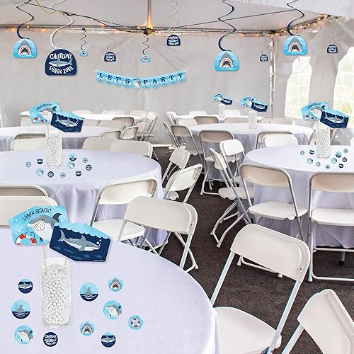 Miniatura 3 de Big Dot of Happiness Shark Zone - Kit de decoración de fiesta de tiburón Jawsome o fiesta de cumpleaños, paquete de fiesta de decoración en