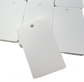 HARU雑貨 ペーパー タグ 100枚 長方形 30mm 50mm 台紙 無地 ペーパータグ プライスタグ 紙タグ 値札 陳列 (ホワイト)