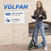 Vista 5 de Scooter eléctrico, motor de 500W, neumáticos sólidos de 10 pulgadas, rango de 28 millas, suspensiones duales, velocidad máxima de 22 MPH, scooter