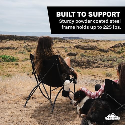 Miniatura 7 de Cascade Mountain Tech Silla de campamento plegable para camping, playa, picnic, barbacoas, eventos deportivos con bolsa de transporte