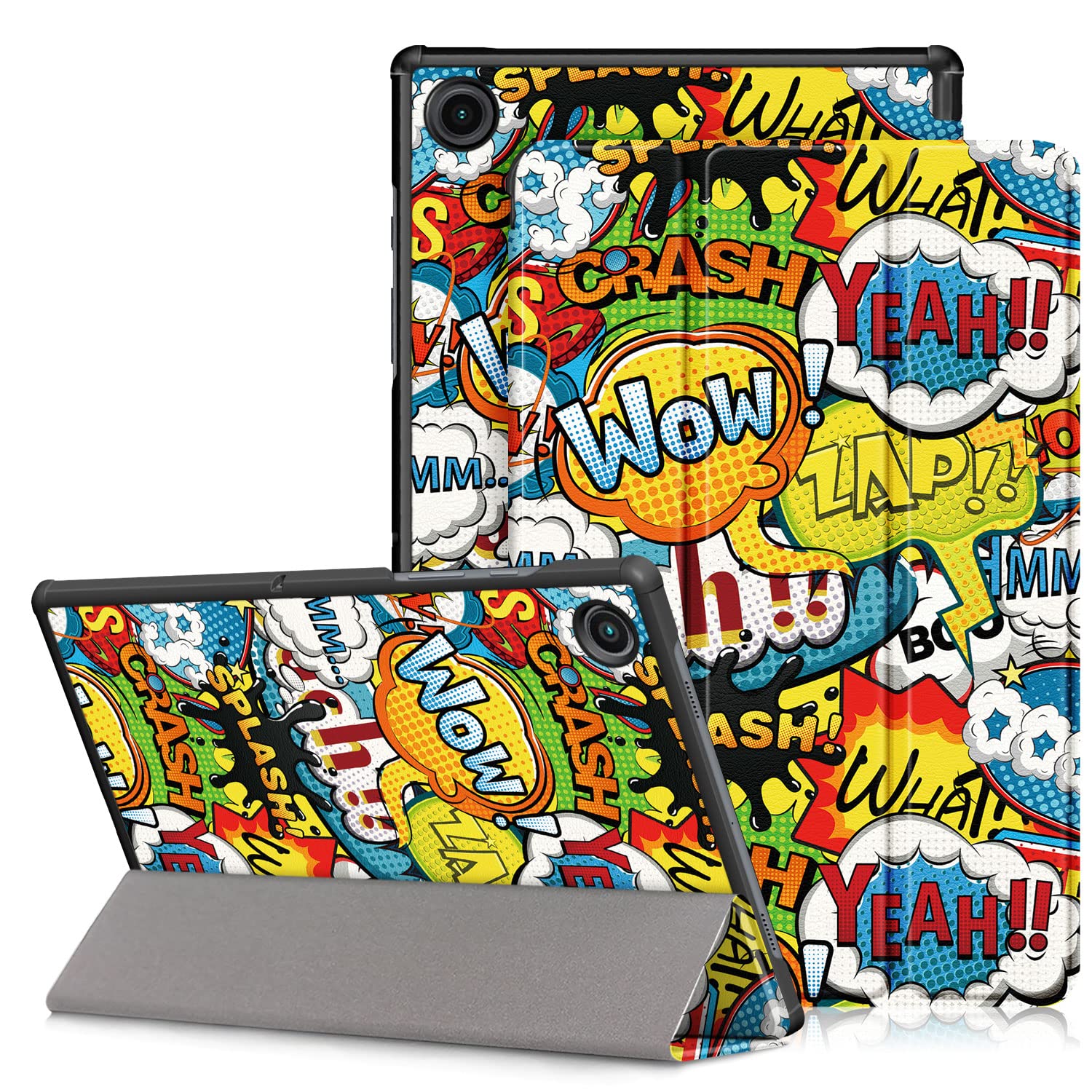 DINGGUAGUA Case for Samsung Galaxy Tab A8 10.5 Inch SM-X200/X205 Tablet, Ultra Thin Protective Case with Auto Sleep/Wake and Stand Function, Wow