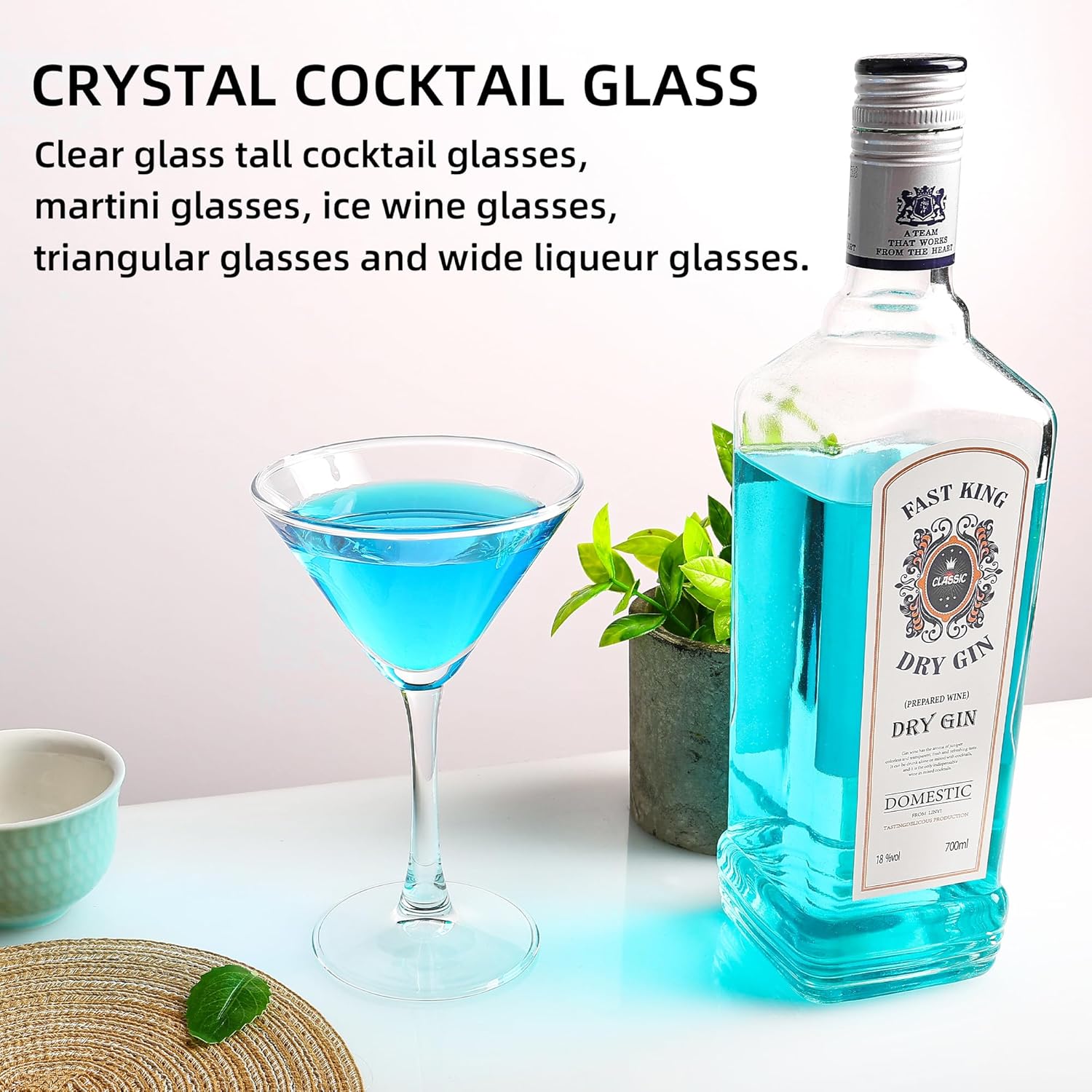 Martini Glasses Set of 7, 6 OZ Cocktail Glasses for Espresso Martini, Drinking Glasses for Frozen Drinks
