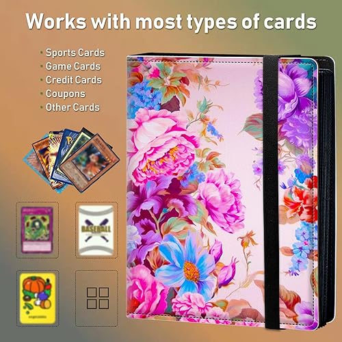 Miniatura 5 de Carpeta para tarjetas intercambiables, 4 bolsillos para tarjetas intercambiables, 400 bolsillos de doble cara, fundas para tarjetas de tamaño