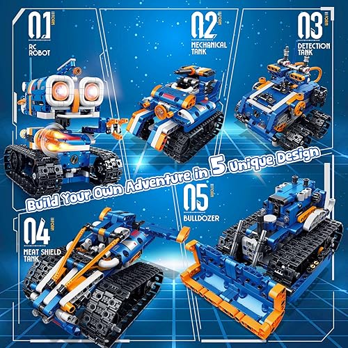 Miniatura 2 de Kit de construcción de robot STEM 5 en 1, 560 piezas de robótica Mech RC con aplicacióncontrol remoto para niños de 8 a 12 años, kit científico de