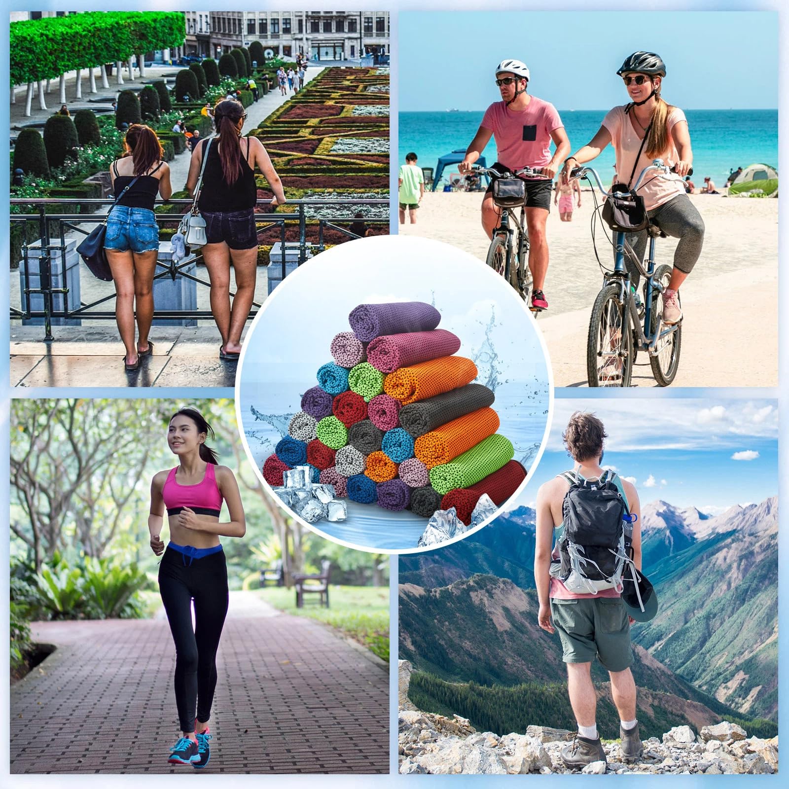 Honoson Asciugamano rinfrescante traspirante freddo per collo e viso, asciugamano in microfibra per palestra, viaggi, yoga, campeggio, corsa, sport all'aria aperta (70 pezzi)