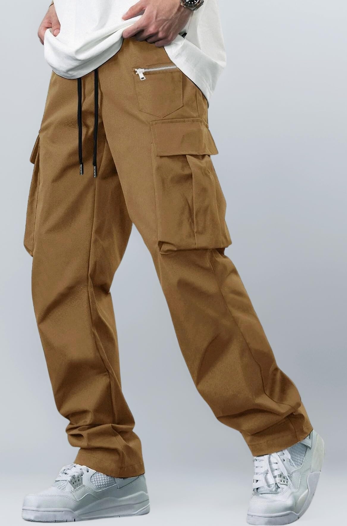 Lymio Cargo for Men || Cotton Cargo Pant || Drawstring Waist Pant (Also Available in Plus Sizes) (05-08)