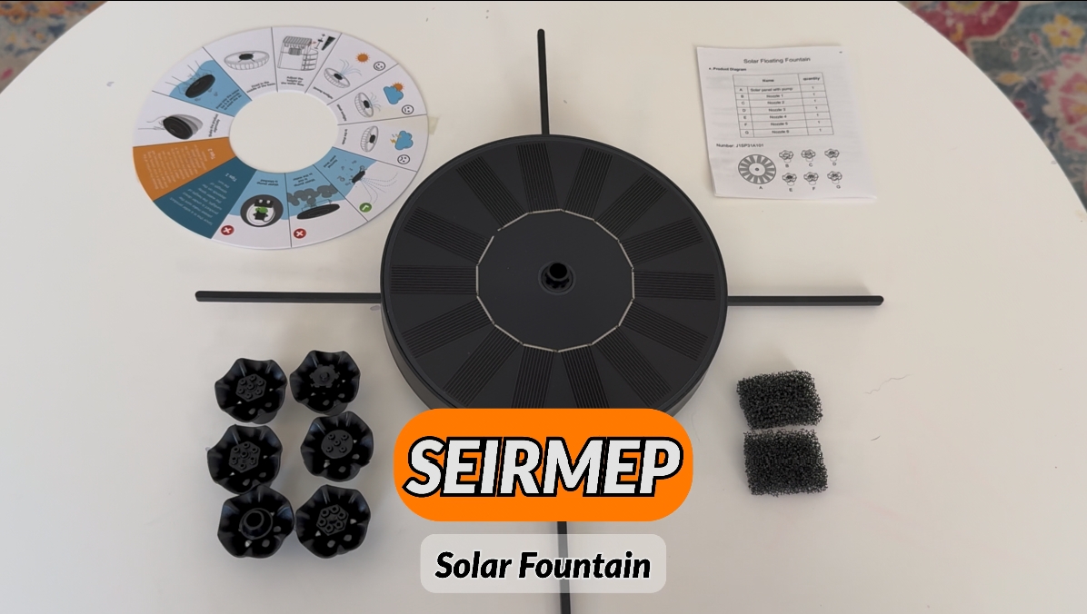 Bomba de Fuente Solar SEIRMEP con Ajuste de Altura de Spray, Fuente Solar de Vidrio Mejorada para Baño de Pájaros, Jardín, Piscina, Estanque miniatura 7