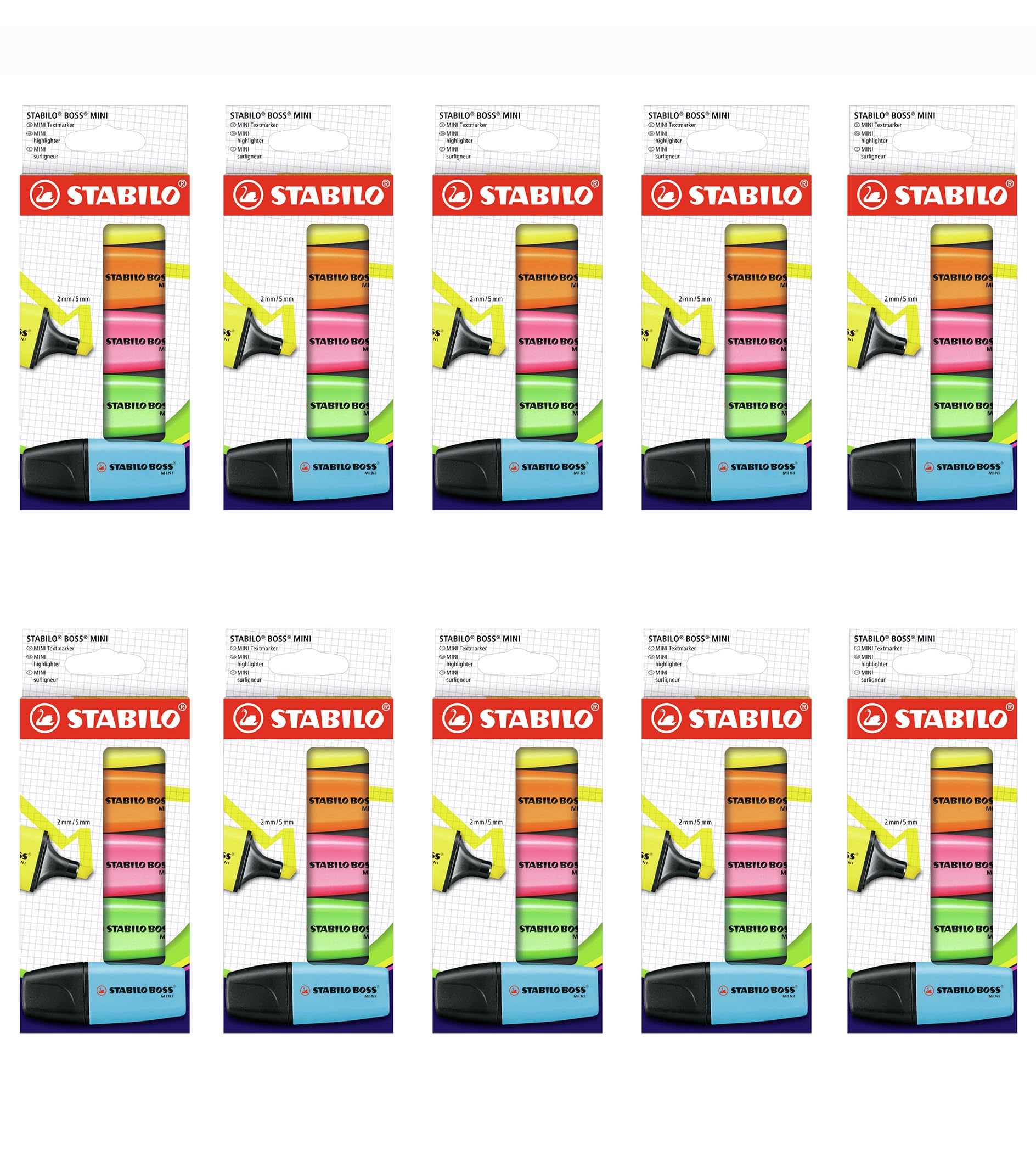 STABILO - Textmarker - BOSS MINI - 10x 5er Pack
