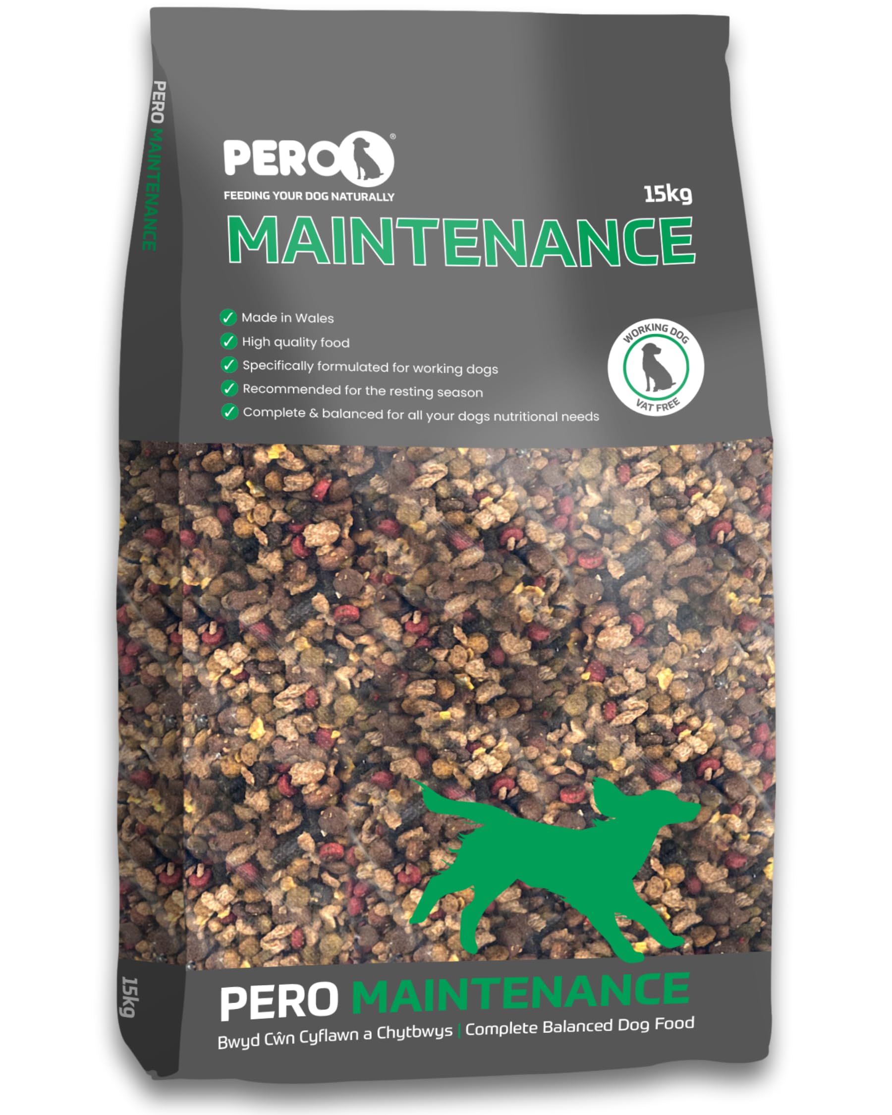 Pero Working Dog Food – Maintenance – Complete Dry Dog Food for Working Dogs in Rest Season – Gentle Energy Support (15kg)