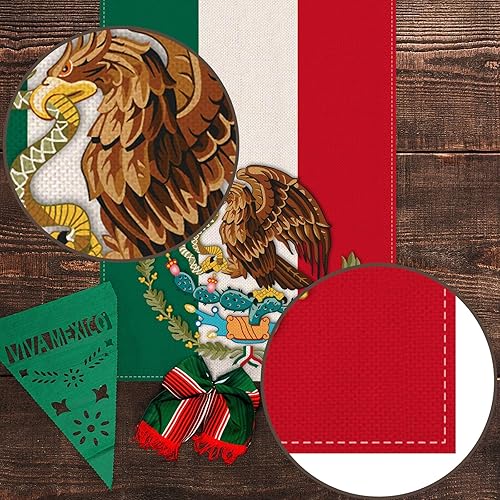 Miniatura 5 de Pudodo Dia De La Independencia Camino de mesa Viva México, Día de la Independencia, fiesta, cocina, comedor, decoración del hogar (13 x 72 pulgadas)