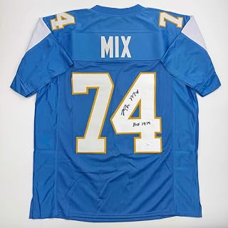 Autographed/Signed Ron Mix"HOF 1979" San Diego Powder Blue Football Jersey JSA COA