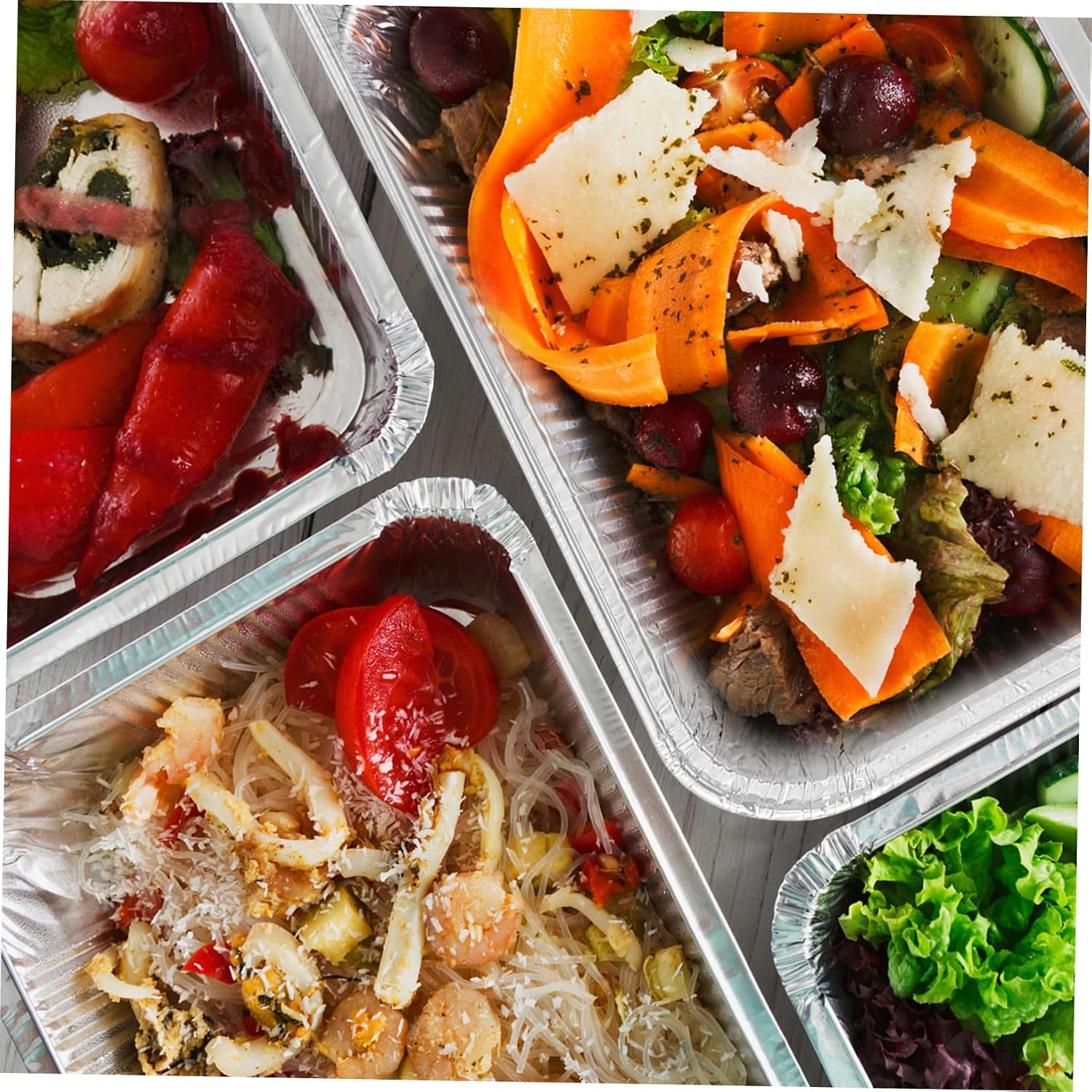 125pcs Aluminum Pans Disposable Foil Trays Large Aluminum Pans Deep Bottom for Even Baking