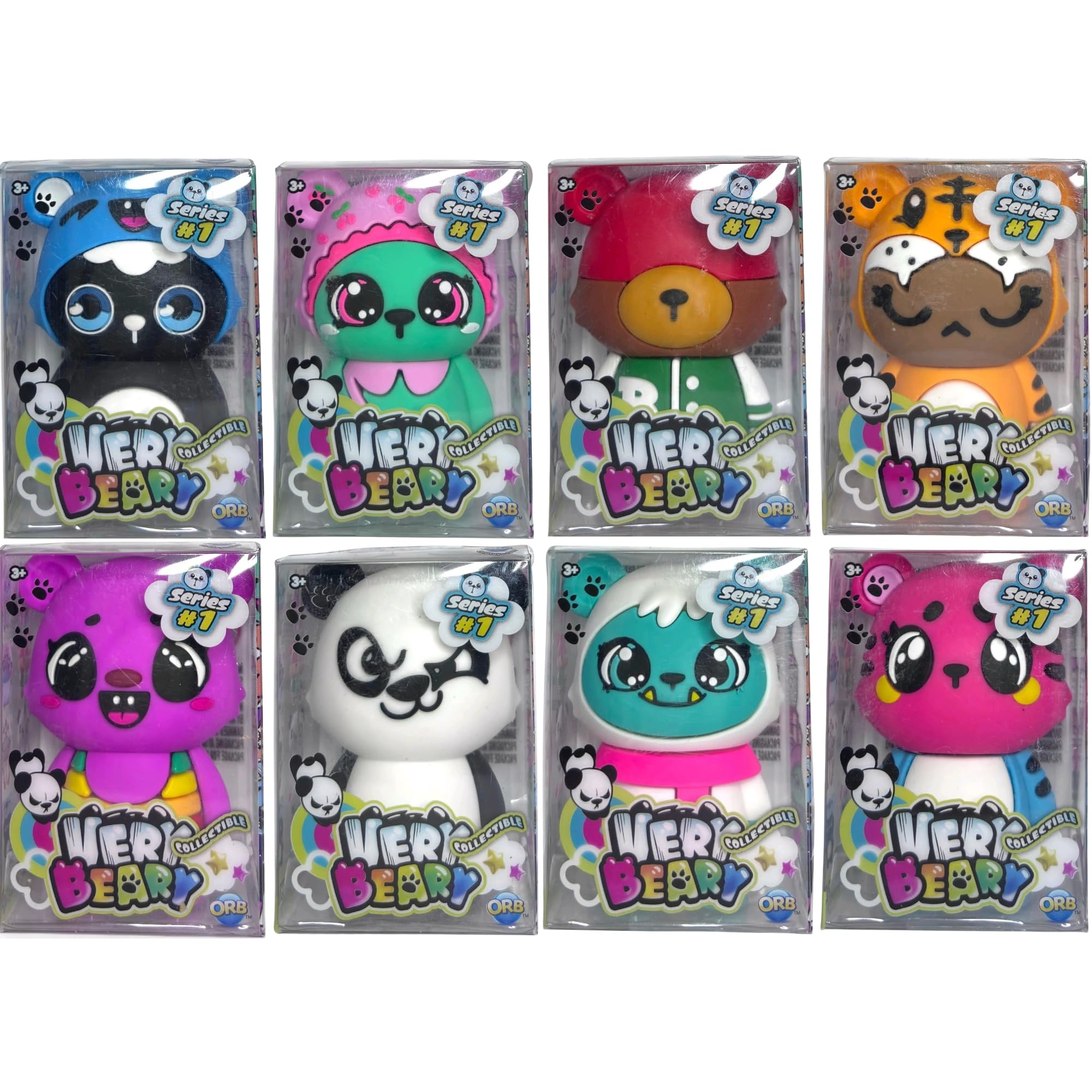 Hasbro Orb & FurReal Very Beary Collectible Play Figures Series 1 (Complete Set of All 8 Bears)