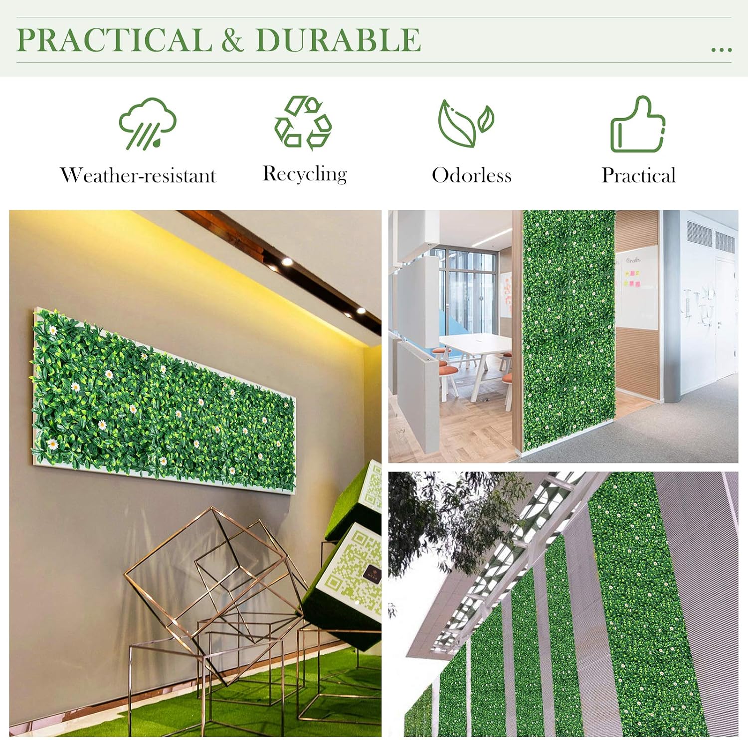 Giantex 12PCS 20x20inch Artificial Boxwood Panels Garden Privacy Fence Screen, 33.3 Sq.ft Faux Greenery Wall Privacy Hedge for Wedding Decor Fence Backdrop, Patio Topiary Hedge Protective Screen