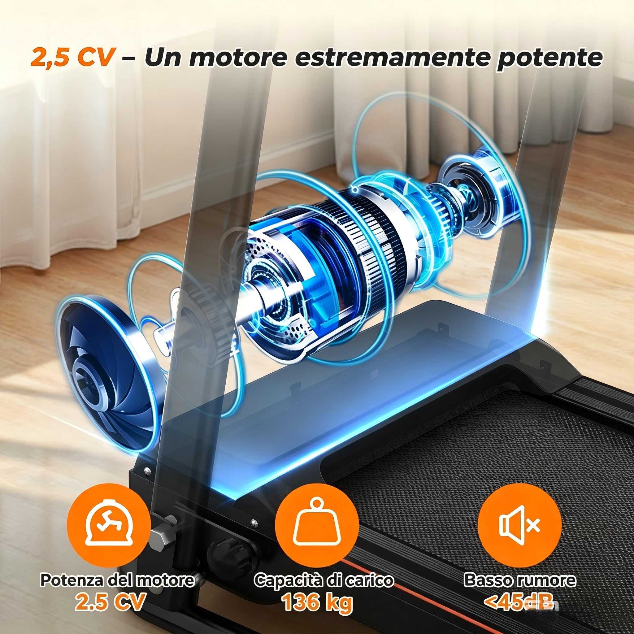 Walking Pad per anziani, tapis roulant pieghevole per casa con maniglia e app, tapis roulant elettrico e silenzioso fino a 120 kg, delicato sulle articolazioni per camminare e fitness