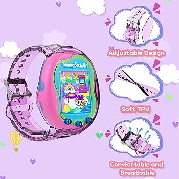 タマゴッチ uni パープル　アクセサリー　リストバンド Amazon.co.jp: DZHAXIE Tamagotchi用リストバンド TPUブレスレット
