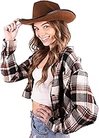 Vista 2 de Sombrero de fieltro Kangaroo de vaquero con tachas, Marrón