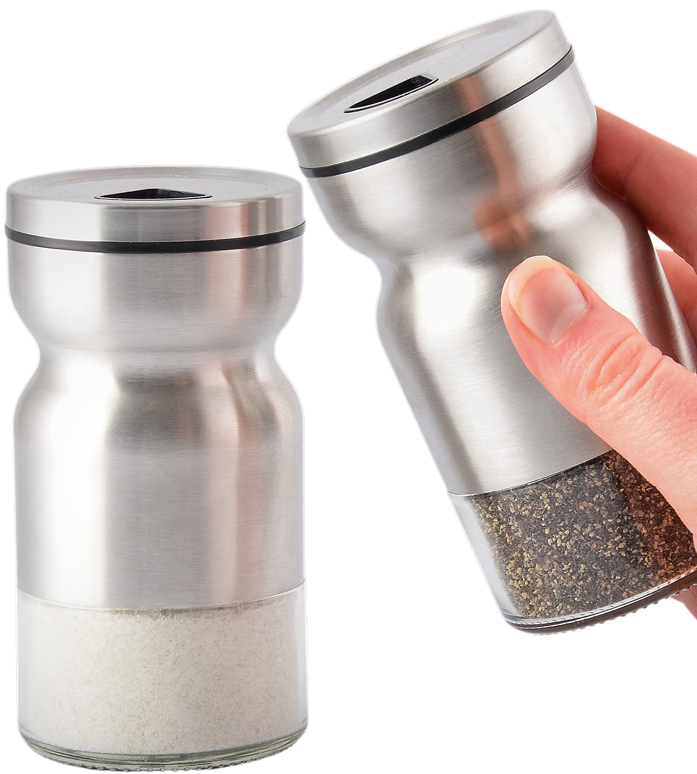 Buy HOME EC Glass Salt and Pepper Shakers Set with Adjustable Pour