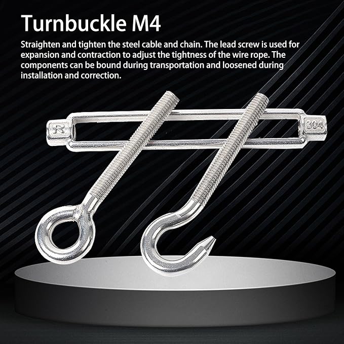 Tensores para cables M4 acero inoxidable gancho pack 5 miniatura 5