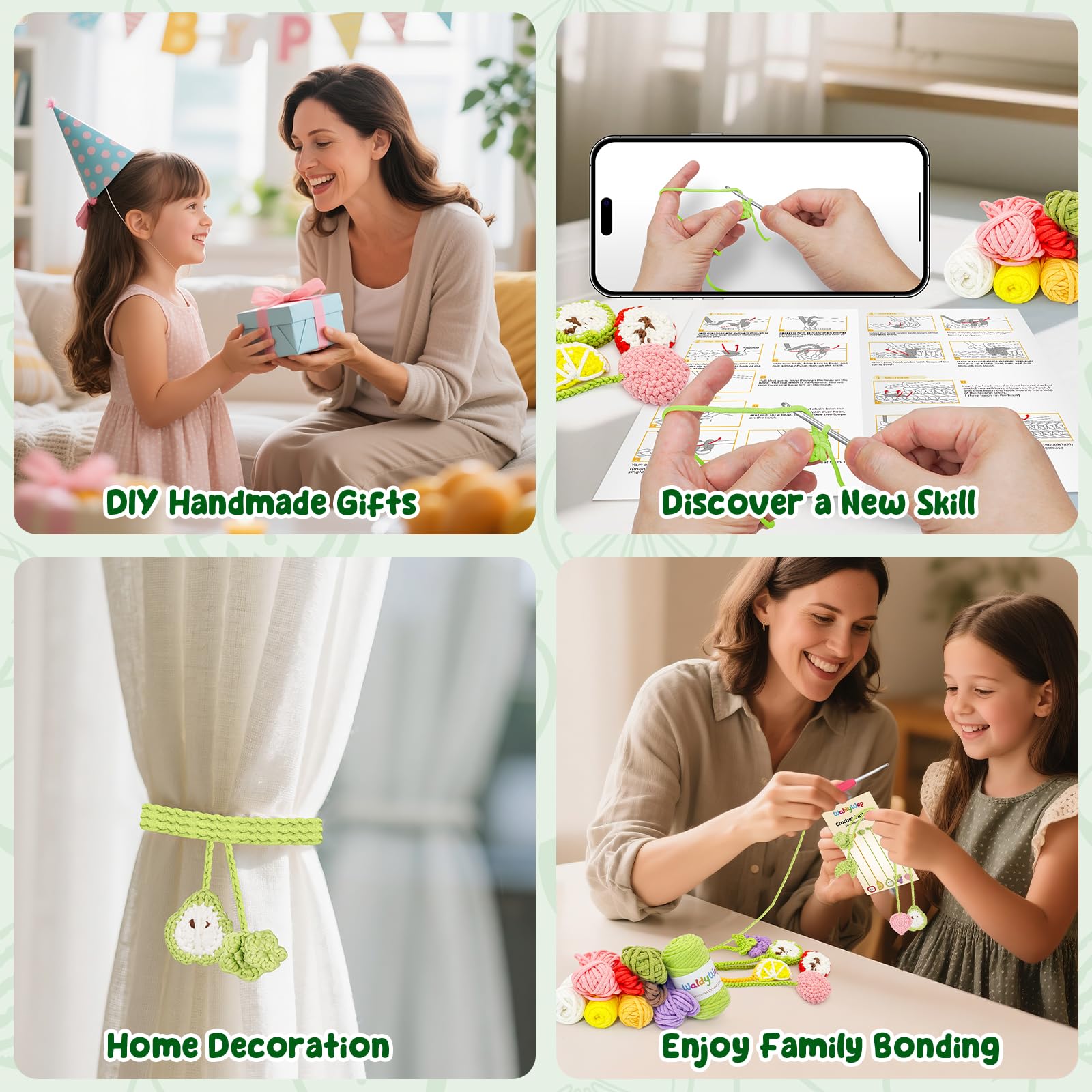 Beginner Crochet Fruit Bookmarks Kit - Easy Start -6