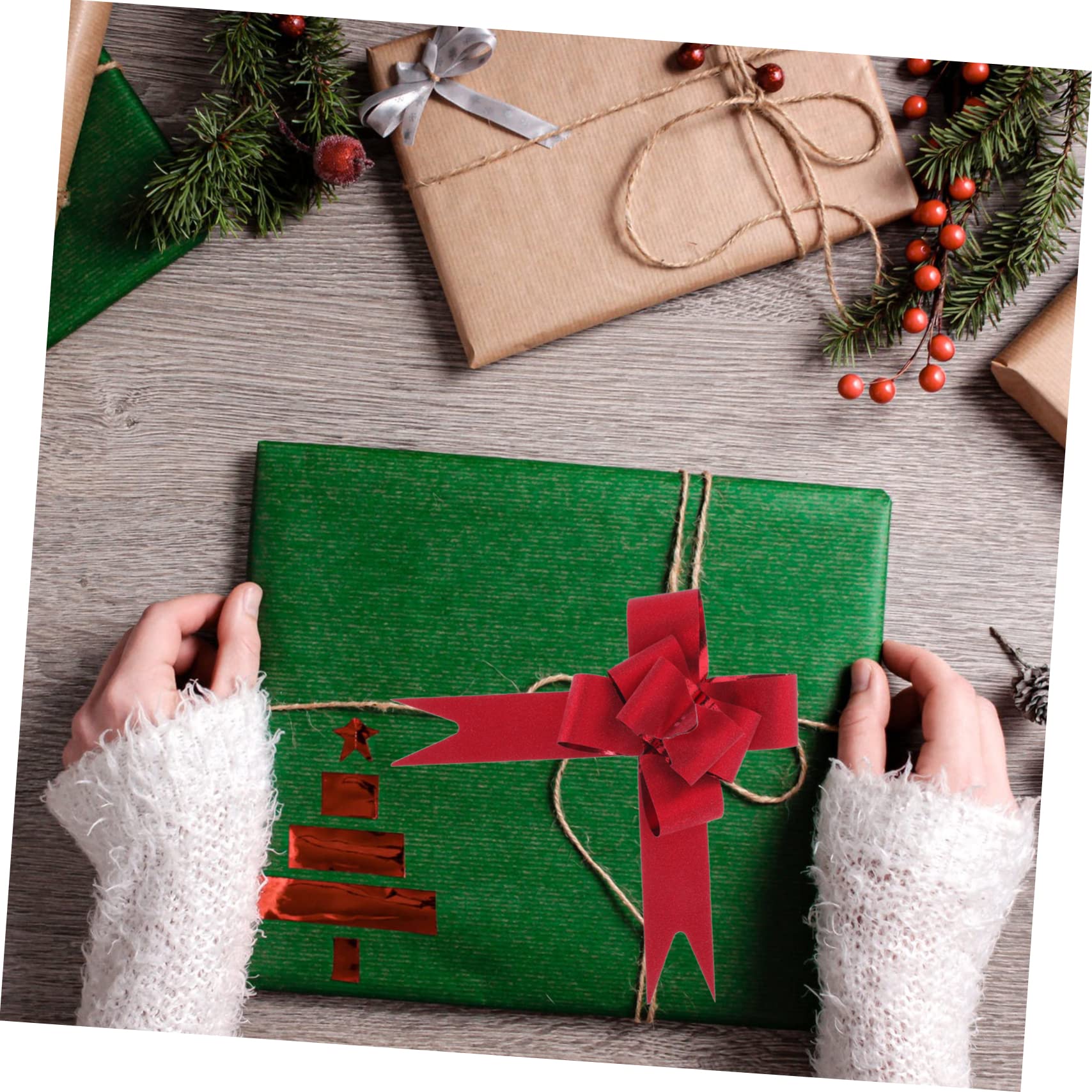 200 Stk. Geschenkschleifen Ziehschleifen Geschenkband Glitzer für Geschenkverpackung Weihnachtsdekoration Hochzeit Party Festliche Präsentbox Ornamente