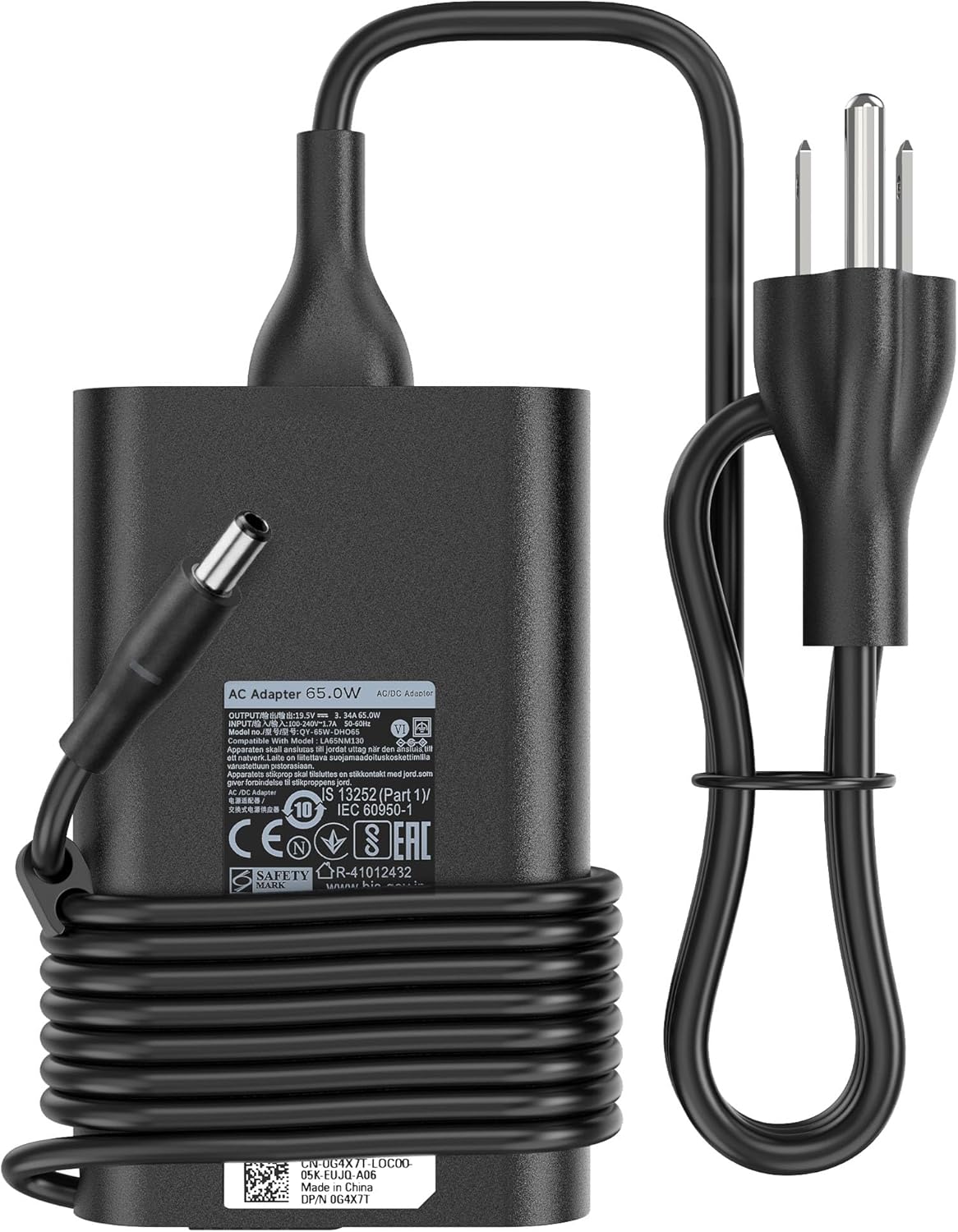 65W 45W AC Laptop Charger Compatible with Dell Inspiron 13 15 3558 3567 5558 5559 5567 5568 5368 5378 7347 7348 7359, Latitude 3490 3590, XPS 13 9350 9360, Vostro 3558 3559, Black 4.5mm Tip Adapter