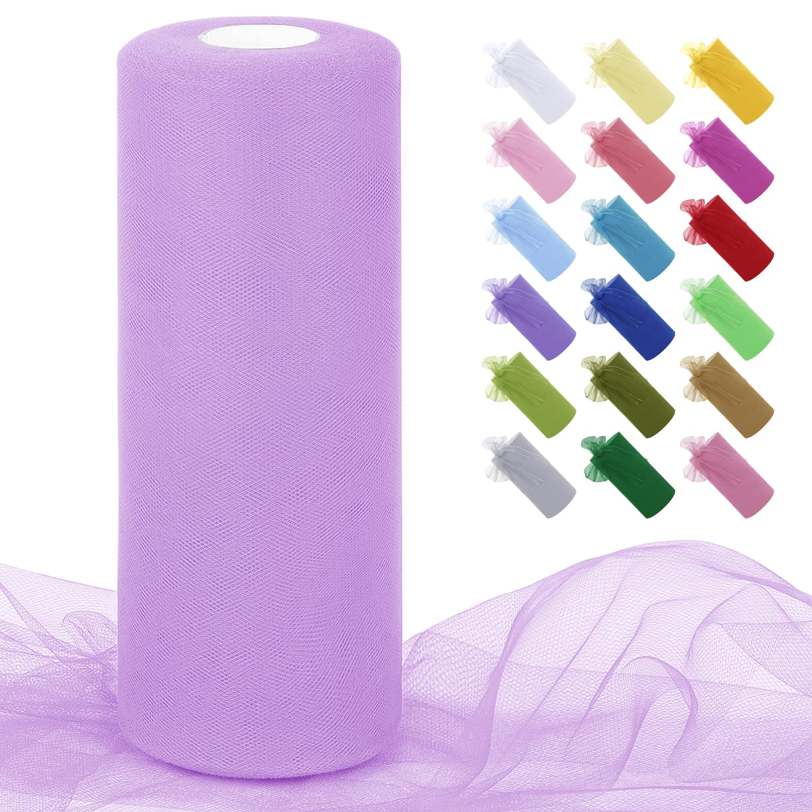 Uiopa Light Fuchsia Tulle Fabric Roll 30cm x 91m Polyester Netting Fabric Mesh Tulle Ribbon for Tutu Skirts, Gift Wrapping, Birthday/Party/Wedding Decoration, DIY Projects