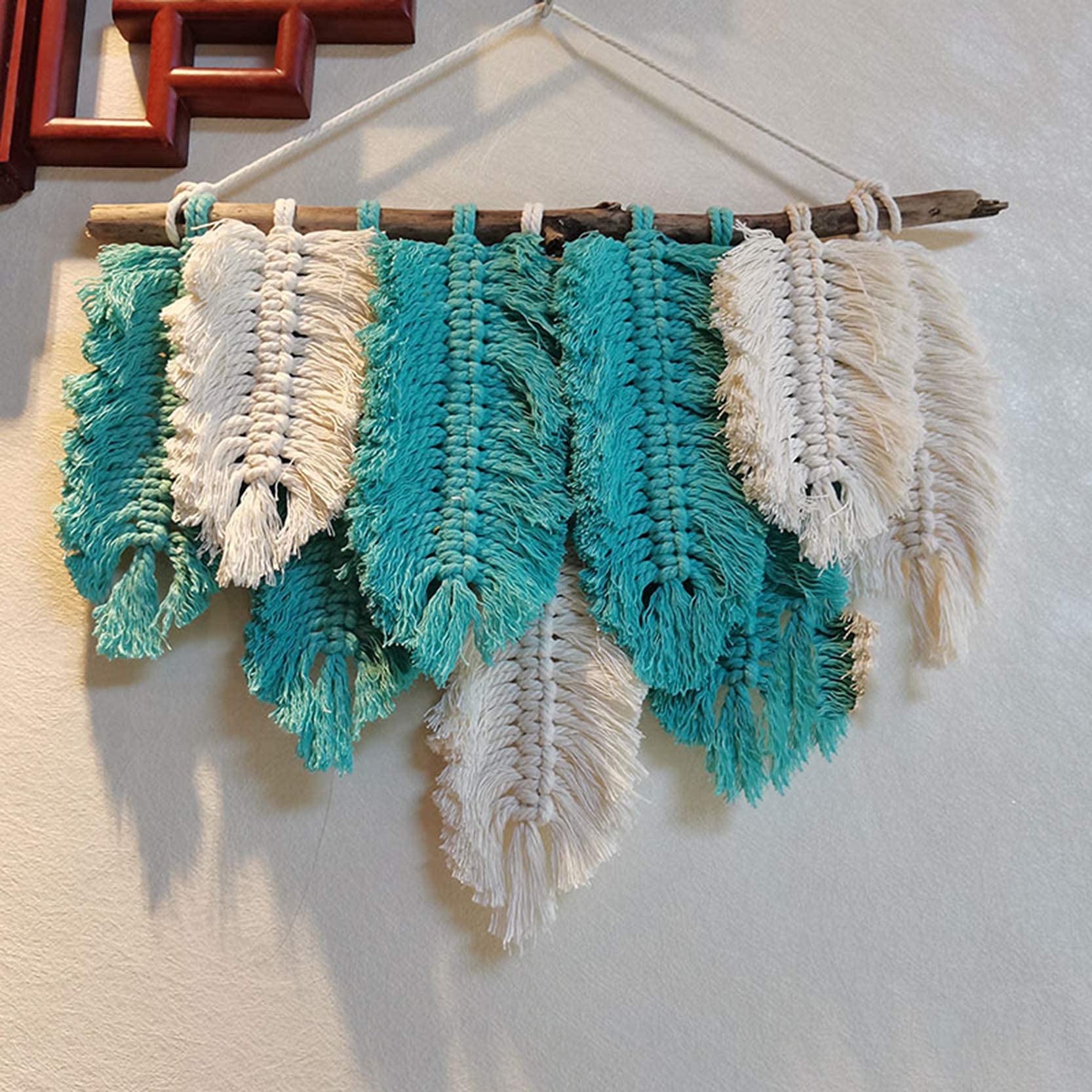 SERENEPEAK Bohemian Macrame Tapestry Wall Hangings Decor(Y40x35cm)