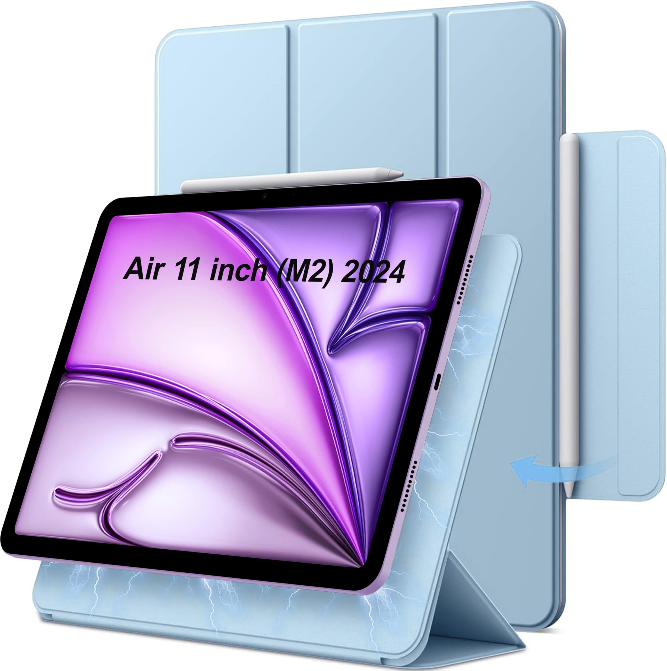 TGK Slim Trifold Magnetic Case for iPad Air 11 inch M2 2024 Cover Magnetic Attachment with Auto Wake/Sleep (Sky Blue) (B0DGVGLFGT) Amazon Price History, Amazon Price Tracker