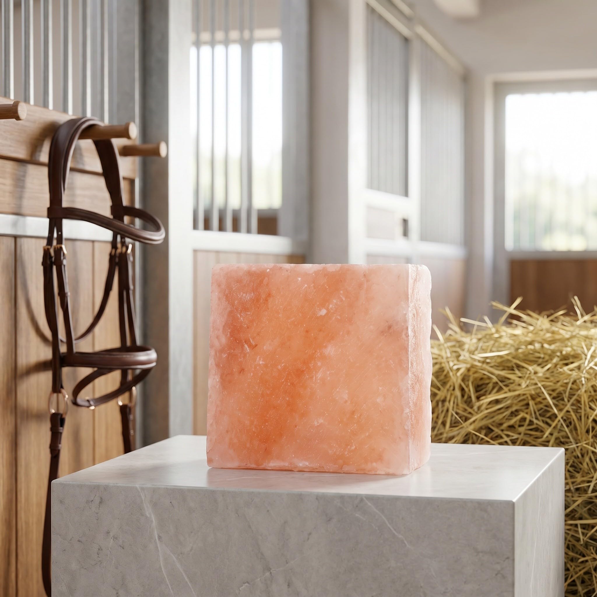 Bloque Mineral Rosa para Ganado como Conejillos de Indias y Caballos, Mejora Funciones Musculares y Nerviosas, Realza el Brillo del Pelaje