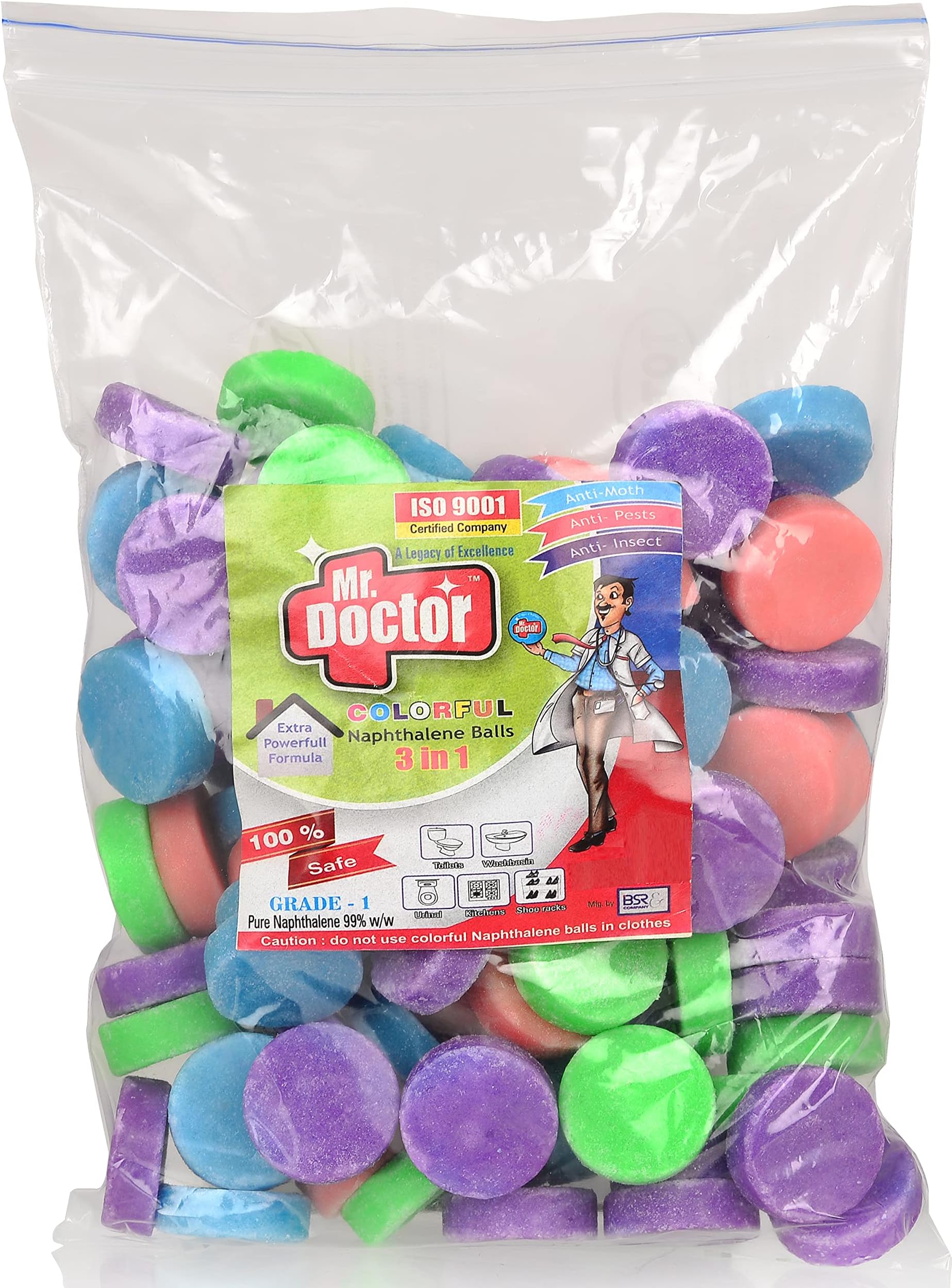 Mr.Doctor Fragrance 1.5 KG Phenyl Goli Naphthalene Balls for Bathrooms