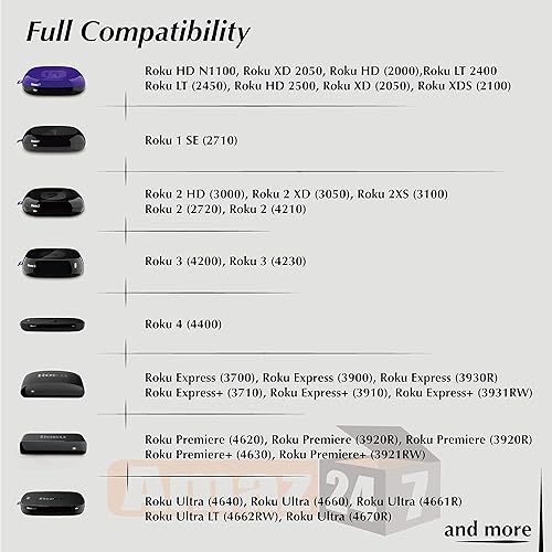 Miniatura 4 de Control remoto original Amaz247 Roku para Roku Player (cualquier forma de caja de dispositivo Roku) (Roku 1/2/3/4, HD/LT/XS/XD),