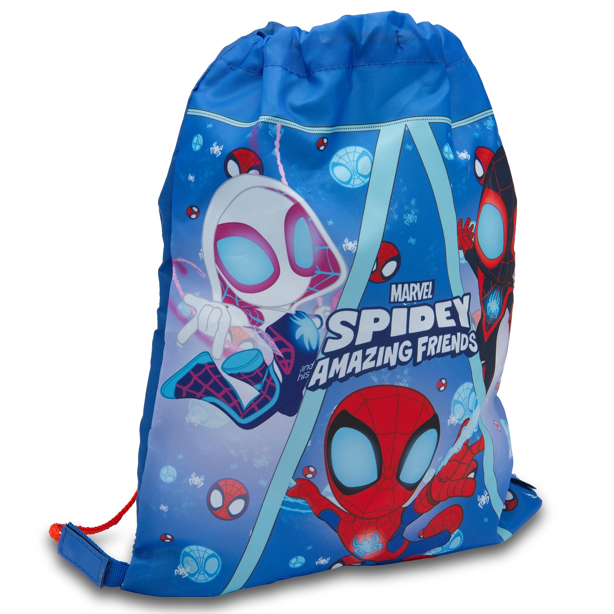 Marvel Spidey And His Amazing Friends Drawstring Bag Kids Spiderman PE Kit Gym Swim Bag School Trainer Childrens Travel