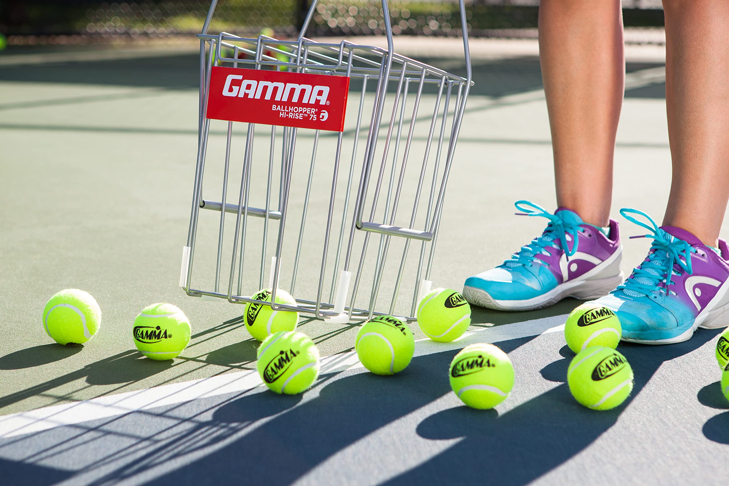Gamma Ballhopper Tennis - Ramasseur Et Transporteur De Balles Jusqu'à 75 - Robuste Avec Roues