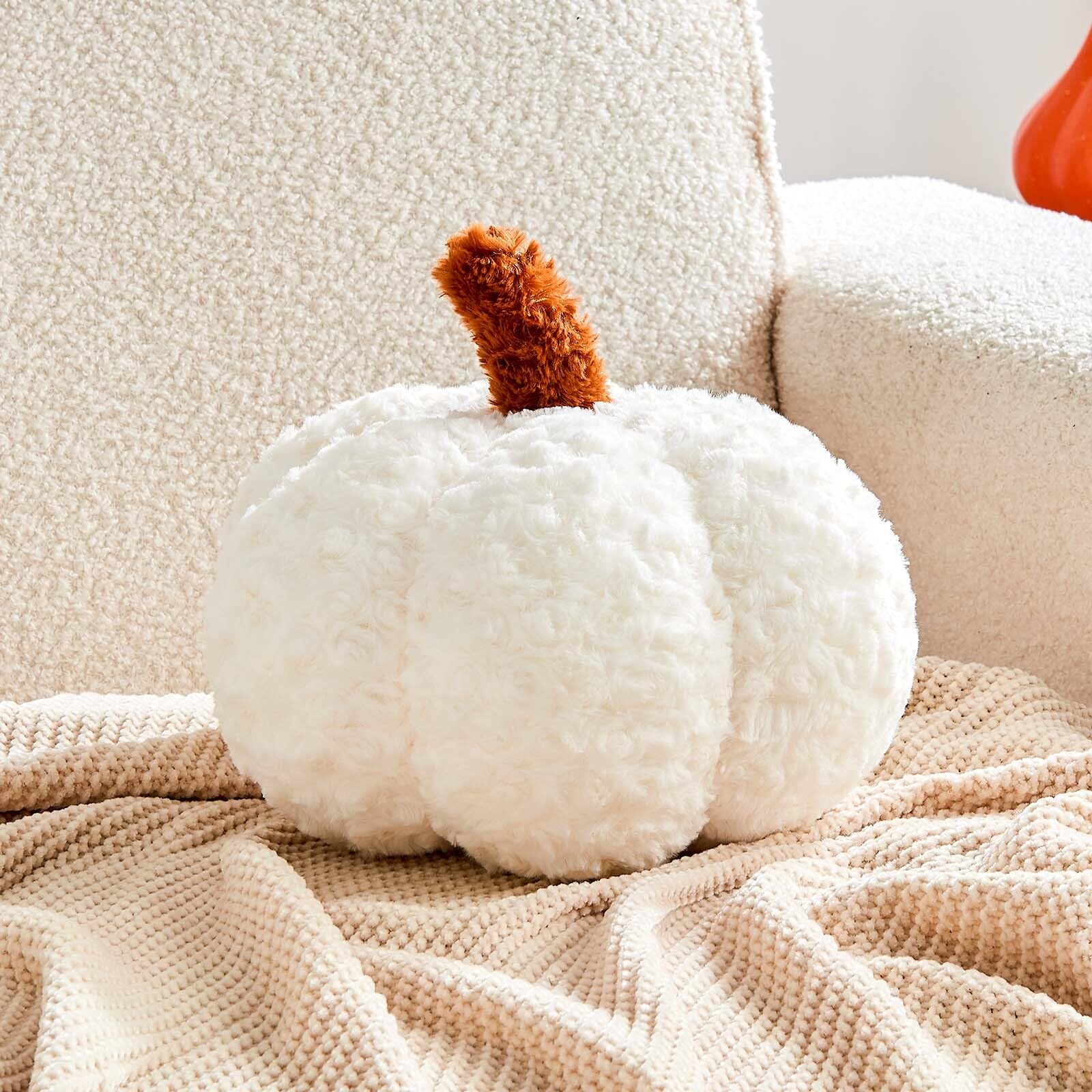 Lfsaaj Pumpkin Pillows Halloween Pumpkin Decoration Throw Pillow Cute Thanksgiving Pumpkin Shaped Throw Pillows Gifts 11 Soft White