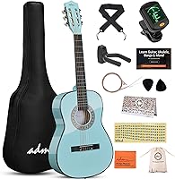 Vista 12 de ADM - Guitarra acústica para principiantes, 30 pulgadas, cuerdas de nailon, guitarra de madera para niños y estudiantes, lecciones en línea